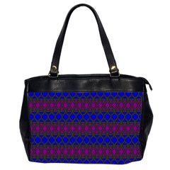 Diamond Alt Blue Purple Woven Fabric Office Handbags (2 Sides) 