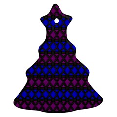Diamond Alt Blue Purple Woven Fabric Ornament (christmas Tree)  by Mariart