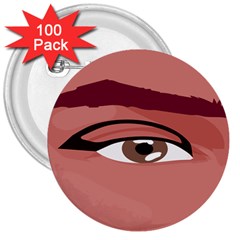 Eye Difficulty Red 3  Buttons (100 Pack)  by Mariart