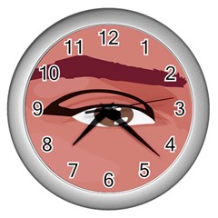 Eye Difficulty Red Wall Clocks (silver) 