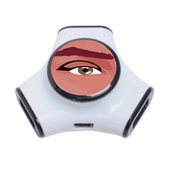 Eye Difficulty Red 3-port Usb Hub by Mariart