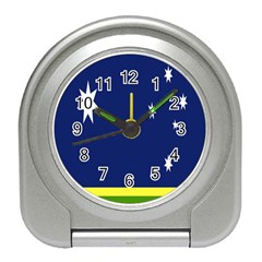 Flag Star Blue Green Yellow Travel Alarm Clocks by Mariart