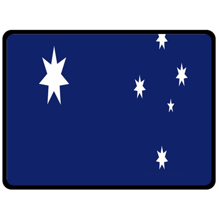 Flag Star Blue Green Yellow Fleece Blanket (Large) 