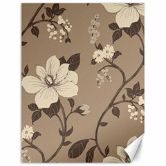 Floral Flower Rose Leaf Grey Canvas 12  X 16   by Mariart