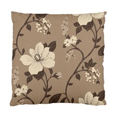 Floral Flower Rose Leaf Grey Standard Cushion Case (two Sides)