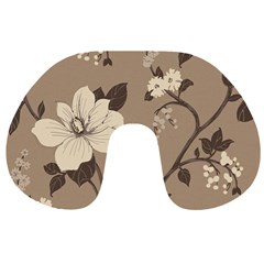 Floral Flower Rose Leaf Grey Travel Neck Pillows