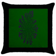 Dendron Diffusion Aggregation Flower Floral Leaf Green Purple Throw Pillow Case (black)