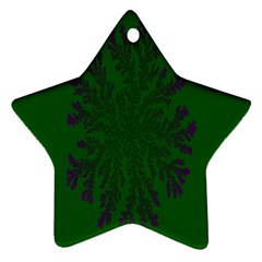 Dendron Diffusion Aggregation Flower Floral Leaf Green Purple Star Ornament (two Sides) by Mariart