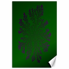 Dendron Diffusion Aggregation Flower Floral Leaf Green Purple Canvas 24  X 36 