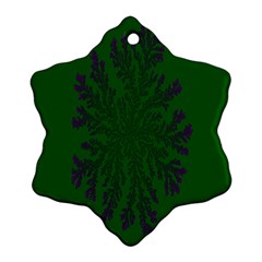 Dendron Diffusion Aggregation Flower Floral Leaf Green Purple Snowflake Ornament (two Sides)