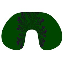 Dendron Diffusion Aggregation Flower Floral Leaf Green Purple Travel Neck Pillows by Mariart