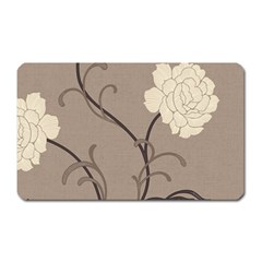 Flower Floral Black Grey Rose Magnet (rectangular) by Mariart