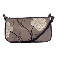 Flower Floral Black Grey Rose Shoulder Clutch Bags by Mariart