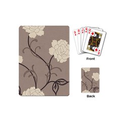 Flower Floral Black Grey Rose Playing Cards (mini) 