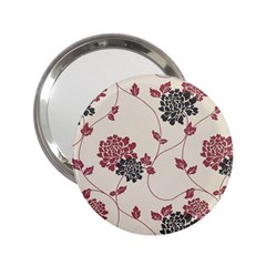 Flower Floral Black Pink 2 25  Handbag Mirrors