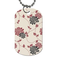 Flower Floral Black Pink Dog Tag (one Side) by Mariart