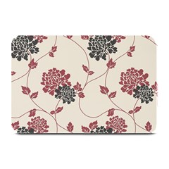 Flower Floral Black Pink Plate Mats by Mariart