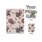 Flower Floral Black Pink Playing Cards 54 (Mini)  Front - Club10