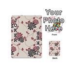 Flower Floral Black Pink Playing Cards 54 (Mini)  Front - Joker1