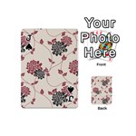 Flower Floral Black Pink Playing Cards 54 (Mini)  Front - SpadeJ