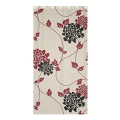 Flower Floral Black Pink Shower Curtain 36  X 72  (stall) 