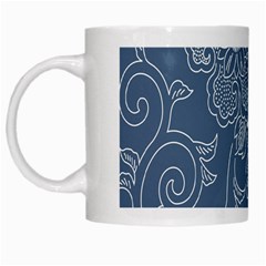 Flower Floral Blue Rose Star White Mugs by Mariart