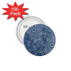 Flower Floral Blue Rose Star 1 75  Buttons (100 Pack)  by Mariart