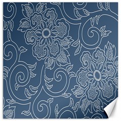 Flower Floral Blue Rose Star Canvas 16  X 16   by Mariart