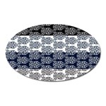 Digital Print Scrapbook Flower Leaf Colorgray Black Purple Blue Oval Magnet Front