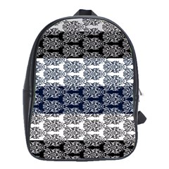 Digital Print Scrapbook Flower Leaf Colorgray Black Purple Blue School Bags (xl) 