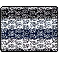 Digital Print Scrapbook Flower Leaf Colorgray Black Purple Blue Double Sided Fleece Blanket (medium)  by Mariart