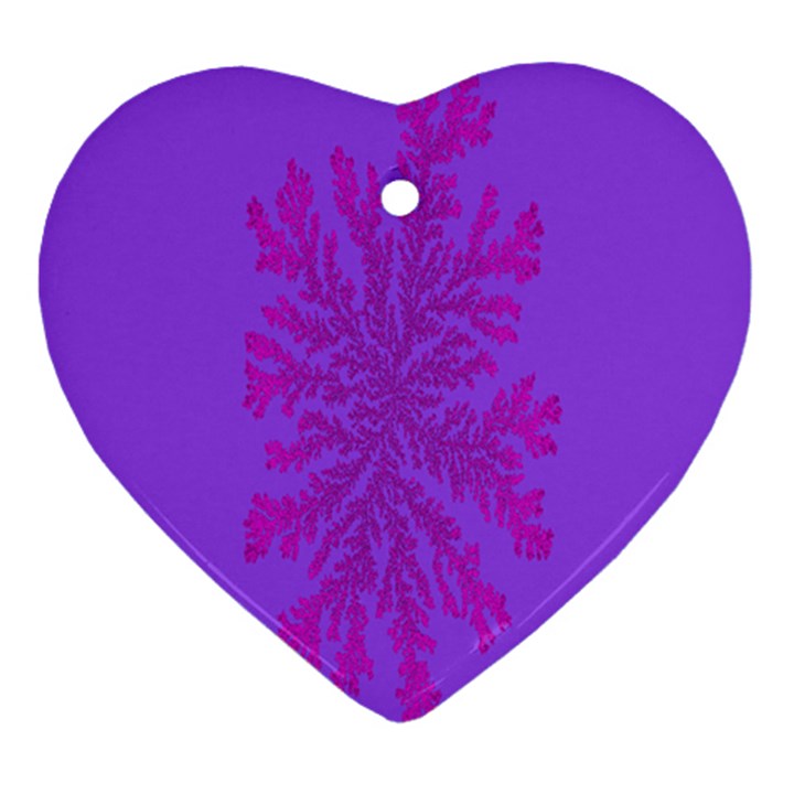 Dendron Diffusion Aggregation Flower Floral Leaf Red Purple Ornament (Heart)