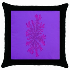 Dendron Diffusion Aggregation Flower Floral Leaf Red Purple Throw Pillow Case (black)
