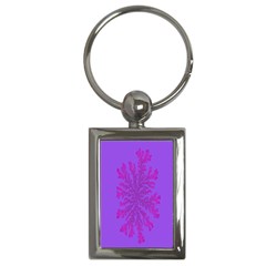 Dendron Diffusion Aggregation Flower Floral Leaf Red Purple Key Chains (rectangle)  by Mariart