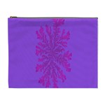 Dendron Diffusion Aggregation Flower Floral Leaf Red Purple Cosmetic Bag (XL) Front