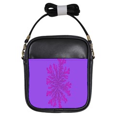 Dendron Diffusion Aggregation Flower Floral Leaf Red Purple Girls Sling Bags