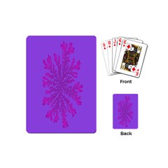 Dendron Diffusion Aggregation Flower Floral Leaf Red Purple Playing Cards (mini)  by Mariart