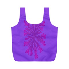 Dendron Diffusion Aggregation Flower Floral Leaf Red Purple Full Print Recycle Bags (m) 