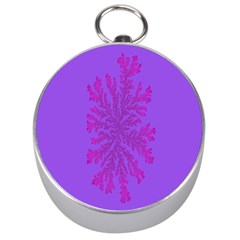 Dendron Diffusion Aggregation Flower Floral Leaf Red Purple Silver Compasses by Mariart