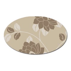 Flower Floral Grey Rose Leaf Oval Magnet