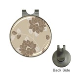 Flower Floral Grey Rose Leaf Hat Clips with Golf Markers Front