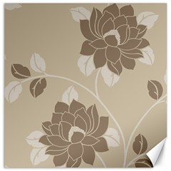 Flower Floral Grey Rose Leaf Canvas 12  X 12  