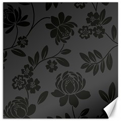 Flower Floral Rose Black Canvas 16  X 16   by Mariart