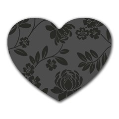 Flower Floral Rose Black Heart Mousepads by Mariart