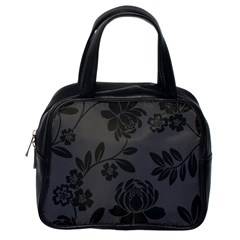 Flower Floral Rose Black Classic Handbags (one Side) by Mariart