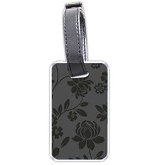 Flower Floral Rose Black Luggage Tags (one Side) 