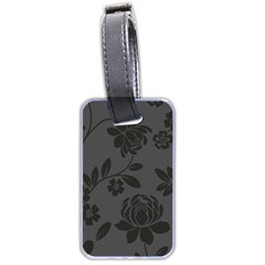 Flower Floral Rose Black Luggage Tags (two Sides) by Mariart