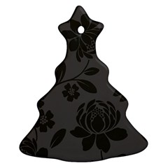 Flower Floral Rose Black Christmas Tree Ornament (two Sides)