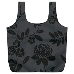 Flower Floral Rose Black Full Print Recycle Bags (l)  by Mariart