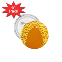 Greek Ornament Shapes Large Yellow Orange 1 75  Buttons (10 Pack)